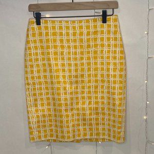 TALBOTS Yellow White Plaid Skirt